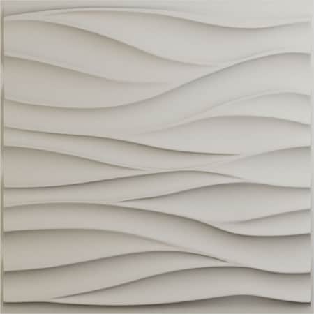 Ekena Millwork 19 5/8in. W x 19 5/8in. H Ripple EnduraWall Decorative 3D Wall Panel, Total 32.04 Sq. Ft., 12PK WP20X20RPGBW-CASE-12